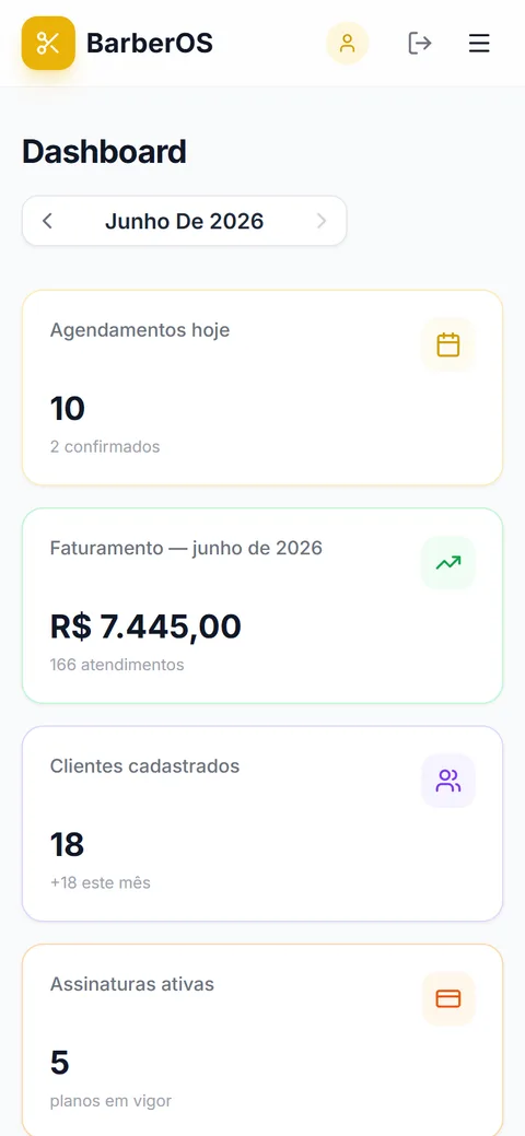 BarberOS — Gestão para Barbearias mobile